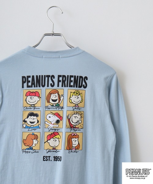 PEANUTS(ピーナッツ)の「PEANUTS 刺繍&プリント長袖Tシャツ(Tシャツ/カットソー・メンズ・ネイビー/サックスブルー/グレー系その他/ホワイト系/グレイッシュベージュ/ライトグリーン系/杢グレー/ブラック/ホワイト/パープル系その他/ライトパープル/オートミール/ネイビー系/アイボリー系/ネイビー系2/ホワイト系1/ピンクベージュ/ホワイト系2/ネイビー系3/ライトカーキ/ベージュ系/サックスブルー系/ネイビー系1/サーモンピンク/グレー系その他2/カーキ系・M/S/L/LL)」の22枚目の写真