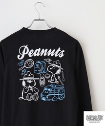 PEANUTS 刺繍&プリント長袖Tシャツ