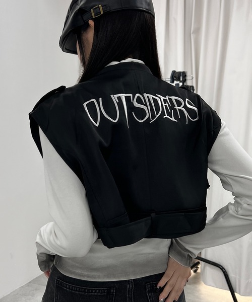 Figments（フィグメンツ）の「パンクライダースベスト（ライダースジャケット・レディース・ブラック・FREE）」の3枚目の写真