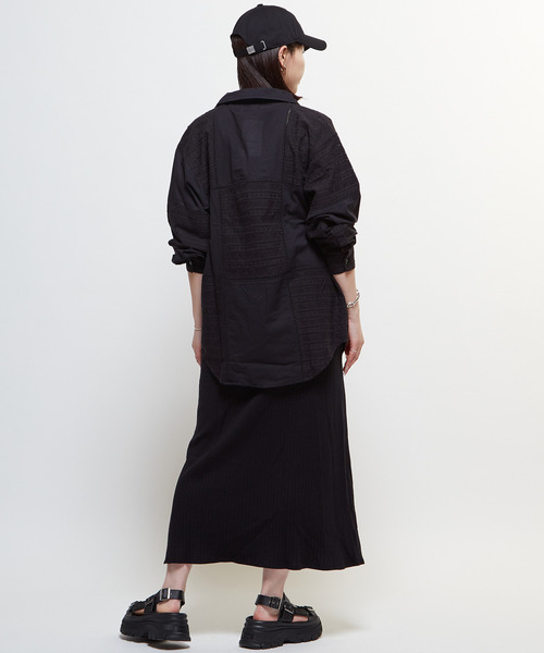 CONVERSE TOKYO(コンバーストウキョウ)の「LACE CAMBRIC PATCHWORK SHIRT(シャツ/ブラウス・レディース・ホワイト/サックスブルー/ブラック・SMALL/MEDIUM)」の6枚目の写真