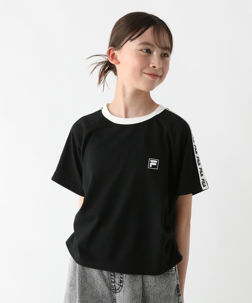 GLOBAL WORK（グローバルワーク）の「FILAコラボ/ドロスト半袖/310286（Tシャツ/カットソー・キッズ・ブラック/ホワイト・130cm/140cm/150cm/160cm）」の2枚目の写真