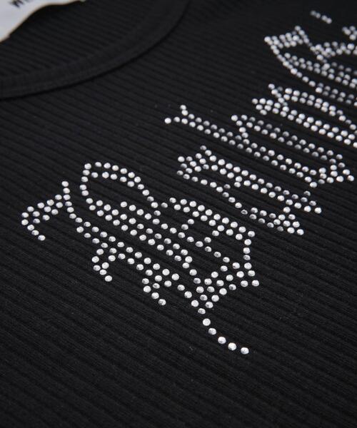 WEGO（ウィゴー）の「WEGO/【25年春夏新作】ラインストーンチビリブT（Tシャツ/カットソー・レディース・ブラック/ホワイト・FREE）」の10枚目の写真