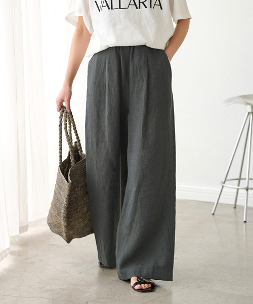 JOURNAL STANDARD relume（ジャーナルスタンダード　レリューム）の「《追加》手洗い可 / No.14フレンチリネンワイドイージー（その他パンツ・レディース・チャコールグレー/ライトグレー・36/38）」の14枚目の写真