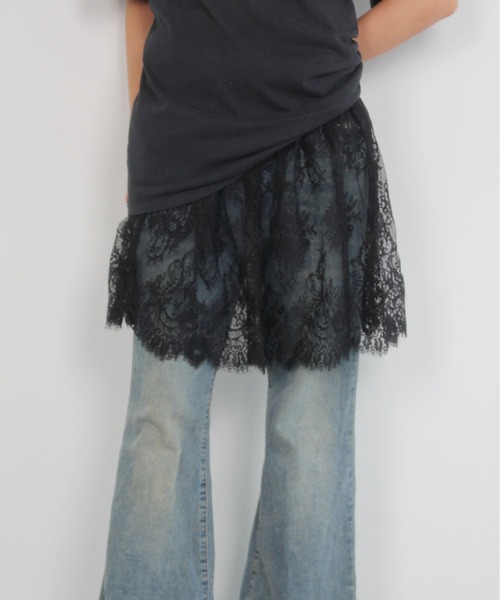 IMARI(イマリ)の「【 IMARI / イマリ 】 シアー レース レイヤード スカート(スカート・レディース・ホワイト/ブラック・FREE)」の2枚目の写真