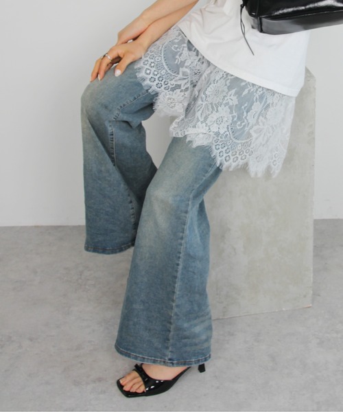 IMARI(イマリ)の「【 IMARI / イマリ 】 シアー レース レイヤード スカート(スカート・レディース・ホワイト/ブラック・FREE)」の7枚目の写真