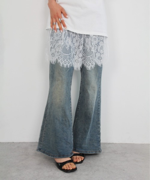 IMARI(イマリ)の「【 IMARI / イマリ 】 シアー レース レイヤード スカート(スカート・レディース・ホワイト/ブラック・FREE)」の8枚目の写真