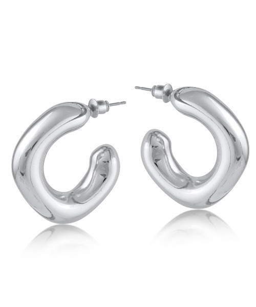 ATHENAIS ORGANIS SHAPE HOOP EARRINGS（ピアス（両耳用