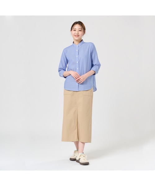 TOKYO SHIRTS(トウキョウシャツ)の「【Pitta Re:)】ふわっとガーゼシャツ 七分袖 綿100% レディースカジュアルシャツ(シャツ/ブラウス・レディース・ブルー・LL/S/L/M)」の7枚目の写真