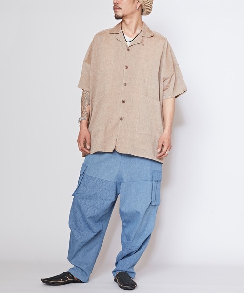 チャイハネ(チャイハネ)の「【チャイハネ】スプーネMEN'S開襟シャツ(シャツ/ブラウス・メンズ・ブルー/ブラック/ホワイト/キャメル・FREE)」の10枚目の写真