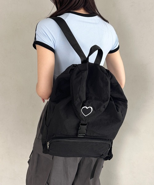 黒 ナイロン リュック・バックパック、ミニポーチ付き THRASHER リュック 通学 大容量 男子 女子 スラッシャー