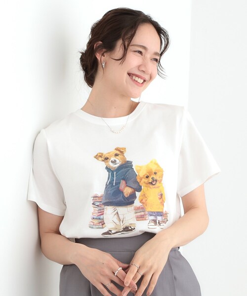 Cutie Blonde（キューティーブロンド）の「【洗える/S-LL】選べる4柄 プリントアソート ベーシックTシャツ（Tシャツ/カットソー・レディース・チャコール/ブラック系3/ホワイト系4/ピンク系7/ホワイト系1/ブラック系1・01/02/03/04）」の13枚目の写真