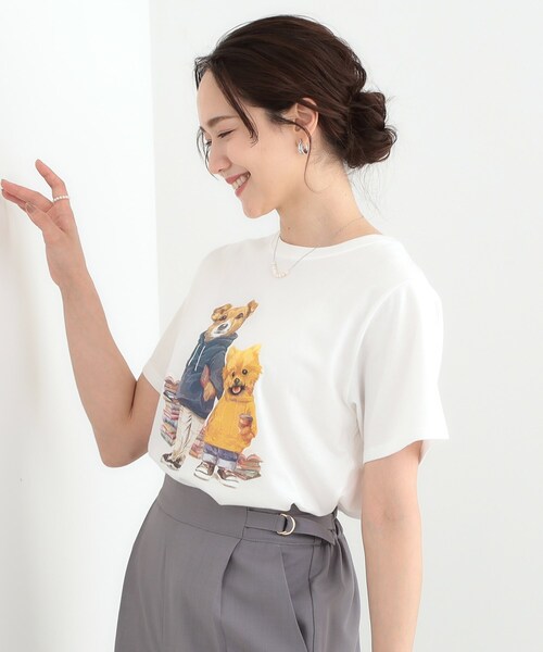 Cutie Blonde（キューティーブロンド）の「【洗える/S-LL】選べる4柄 プリントアソート ベーシックTシャツ（Tシャツ/カットソー・レディース・チャコール/ブラック系3/ホワイト系4/ピンク系7/ホワイト系1/ブラック系1・01/02/03/04）」の14枚目の写真