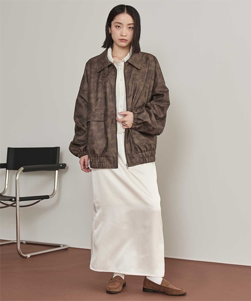 miette（ミエット）の「ムラ染めフェイクレザーブルゾン（ブルゾン・レディース・ブラック/ブラウン・FREE）」の20枚目の写真