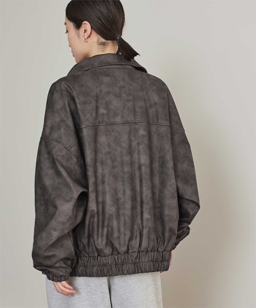 miette（ミエット）の「ムラ染めフェイクレザーブルゾン（ブルゾン・レディース・ブラック/ブラウン・FREE）」の14枚目の写真