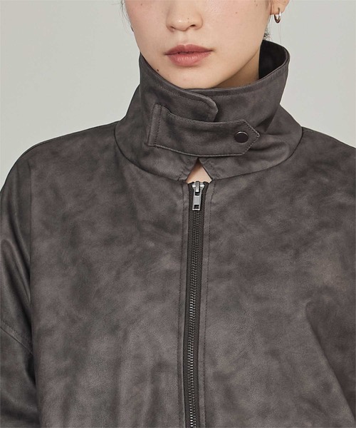 miette（ミエット）の「ムラ染めフェイクレザーブルゾン（ブルゾン・レディース・ブラック/ブラウン・FREE）」の18枚目の写真