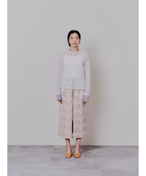 DOLLUPOOPS(ドールアップウップス)の「パイピングジャガードタイトスカート(スカート・レディース・ブラック/ベージュ・38)」の4枚目の写真