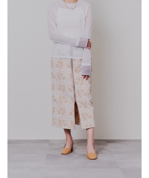 DOLLUPOOPS(ドールアップウップス)の「パイピングジャガードタイトスカート(スカート・レディース・ブラック/ベージュ・38)」の12枚目の写真