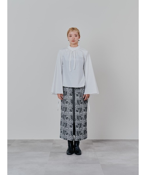 DOLLUPOOPS(ドールアップウップス)の「パイピングジャガードタイトスカート(スカート・レディース・ブラック/ベージュ・38)」の8枚目の写真