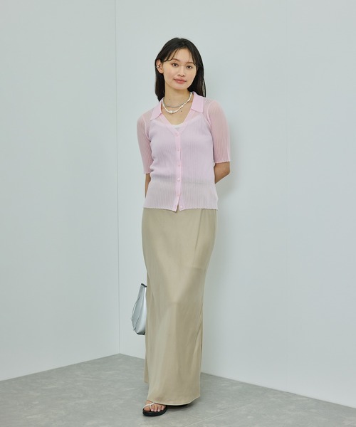 ROPE'（ロペ）の「【WEB・一部店舗限定】フィブリルサテンマーメイドスカート【セットアップ対応】/洗える（スカート・レディース・ベージュ系その他/チャコールグレー・36/38/40）」の8枚目の写真