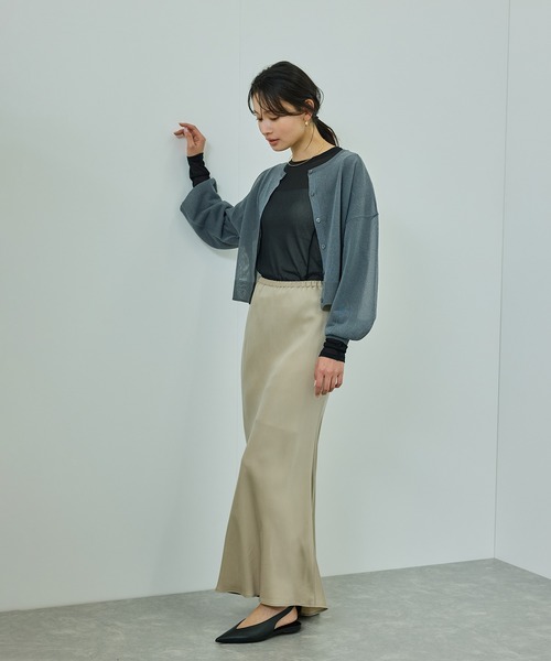ROPE'（ロペ）の「【WEB・一部店舗限定】フィブリルサテンマーメイドスカート【セットアップ対応】/洗える（スカート・レディース・ベージュ系その他/チャコールグレー・36/38/40）」の6枚目の写真
