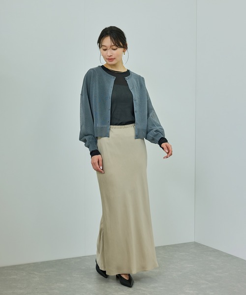 ROPE'（ロペ）の「【WEB・一部店舗限定】フィブリルサテンマーメイドスカート【セットアップ対応】/洗える（スカート・レディース・ベージュ系その他/チャコールグレー・36/38/40）」の5枚目の写真