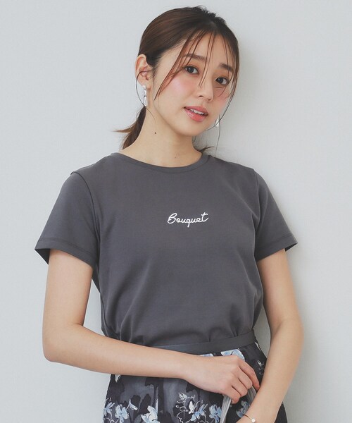 HOMME】【接触冷感】レーヨンロゴワンポイントTシャツ