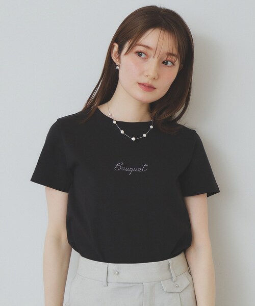 ワンポイントロゴ刺繍Tシャツ【UV/接触冷感/洗濯機洗い可】（T