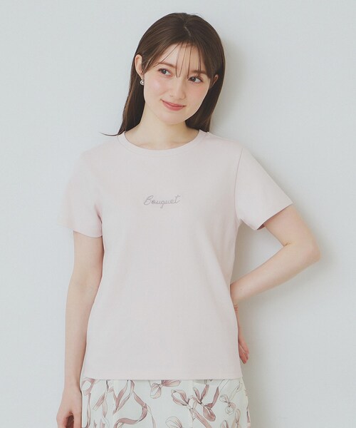 index(インデックス)の「◆ワンポイントロゴ刺繍Tシャツ【UV/接触冷感/洗濯機洗い可】(Tシャツ/カットソー・レディース・ブラック/オフホワイト/チャコールグレー/ピンク・36/38/40/42)」の21枚目の写真