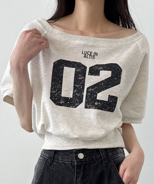 セール】ボートネック オフショルダー 2way 半袖 Tシャツ（T