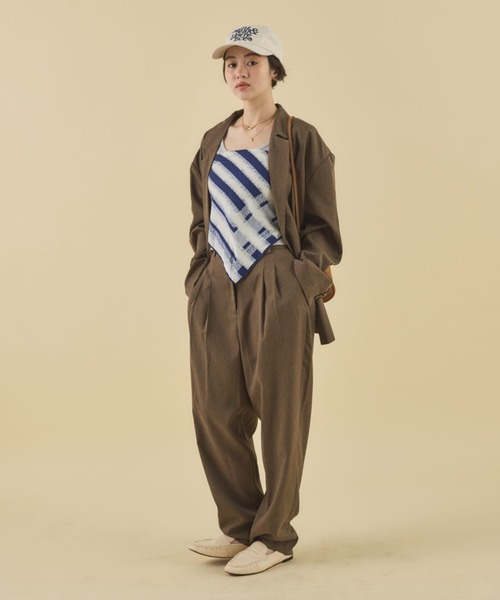 MIRROR STOKE(ミラーストーク)の「【ZOZO限定】OVER TAILORED JACKET(テーラードジャケット・レディース・ブラウン/アイボリー・MEDIUM)」の8枚目の写真