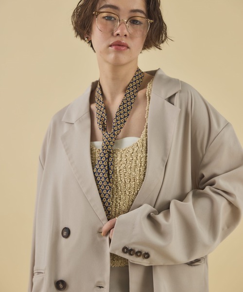 MIRROR STOKE(ミラーストーク)の「【ZOZO限定】OVER TAILORED JACKET(テーラードジャケット・レディース・ブラウン/アイボリー・MEDIUM)」の17枚目の写真
