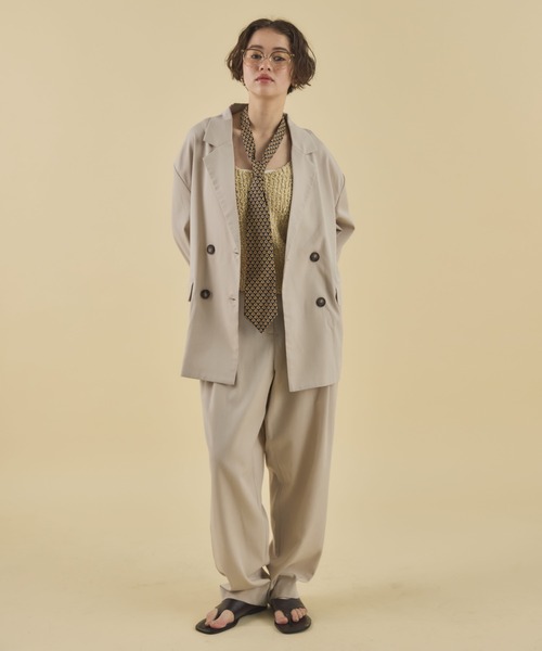 MIRROR STOKE(ミラーストーク)の「【ZOZO限定】OVER TAILORED JACKET(テーラードジャケット・レディース・ブラウン/アイボリー・MEDIUM)」の18枚目の写真