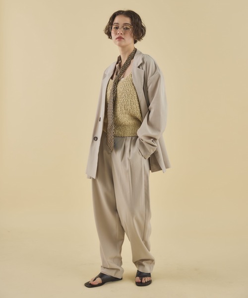 MIRROR STOKE(ミラーストーク)の「【ZOZO限定】OVER TAILORED JACKET(テーラードジャケット・レディース・ブラウン/アイボリー・MEDIUM)」の19枚目の写真