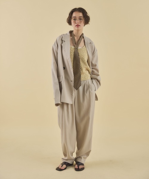 MIRROR STOKE(ミラーストーク)の「【ZOZO限定】OVER TAILORED JACKET(テーラードジャケット・レディース・ブラウン/アイボリー・MEDIUM)」の20枚目の写真