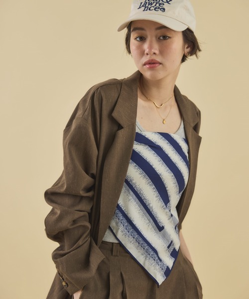 MIRROR STOKE(ミラーストーク)の「【ZOZO限定】OVER TAILORED JACKET(テーラードジャケット・レディース・ブラウン/アイボリー・MEDIUM)」の6枚目の写真