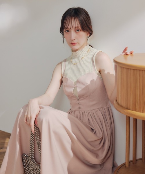 ECREL（エクレール）の「フロントホックビスチェキャミワンピース（ワンピース・レディース・グレー/ライトピンク・FREE）」の22枚目の写真