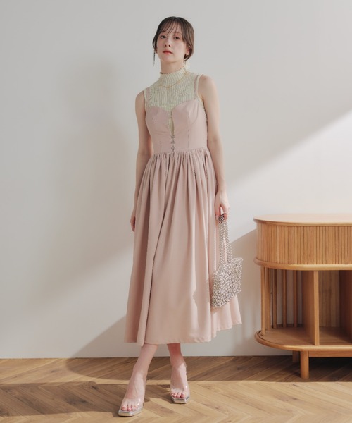 ECREL（エクレール）の「フロントホックビスチェキャミワンピース（ワンピース・レディース・グレー/ライトピンク・FREE）」の8枚目の写真