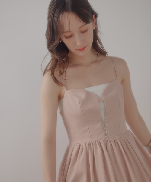 ECREL（エクレール）の「フロントホックビスチェキャミワンピース（ワンピース・レディース・グレー/ライトピンク・FREE）」の14枚目の写真