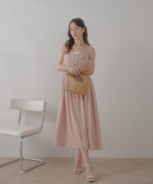 ECREL（エクレール）の「フロントホックビスチェキャミワンピース（ワンピース・レディース・グレー/ライトピンク・FREE）」の13枚目の写真