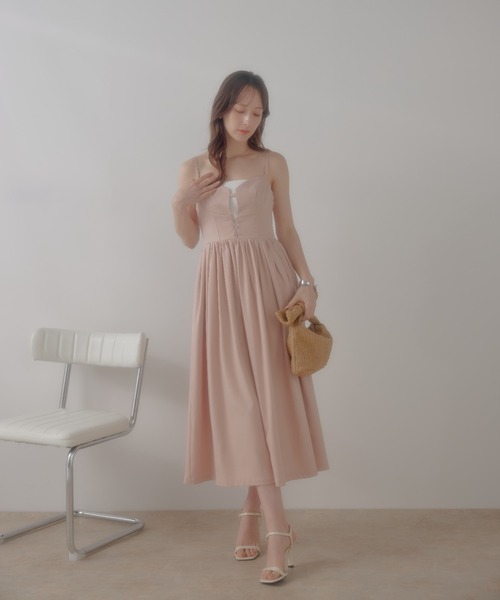 ECREL（エクレール）の「フロントホックビスチェキャミワンピース（ワンピース・レディース・グレー/ライトピンク・FREE）」の17枚目の写真
