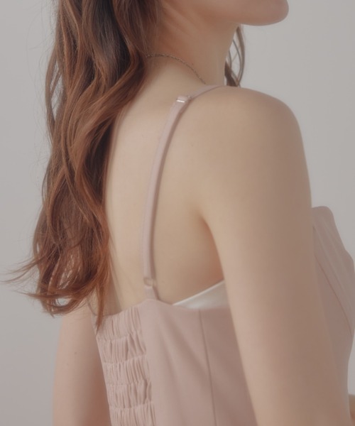 ECREL（エクレール）の「フロントホックビスチェキャミワンピース（ワンピース・レディース・グレー/ライトピンク・FREE）」の16枚目の写真