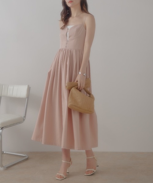 ECREL（エクレール）の「フロントホックビスチェキャミワンピース（ワンピース・レディース・グレー/ライトピンク・FREE）」の15枚目の写真