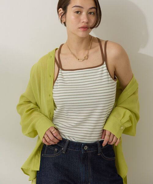 セール】カップ付きバッククロスボーダーキャミソール