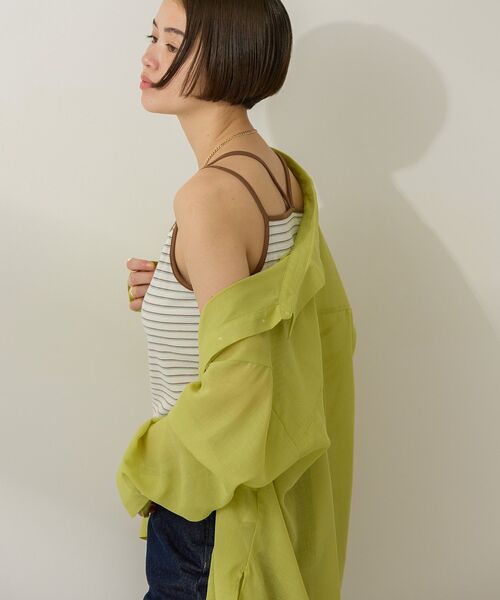 AMERICAN HOLIC(アメリカンホリック)の「カップ付きバッククロスボーダーキャミソール(キャミソール・レディース・ブルー/ブラック/ブラウン・M/L)」の6枚目の写真