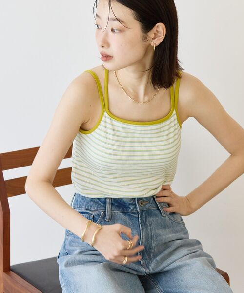 AMERICAN HOLIC(アメリカンホリック)の「カップ付きバッククロスボーダーキャミソール(キャミソール・レディース・ブルー/ブラック/ブラウン・M/L)」の9枚目の写真