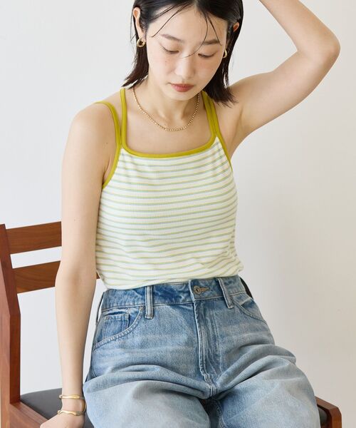 AMERICAN HOLIC(アメリカンホリック)の「カップ付きバッククロスボーダーキャミソール(キャミソール・レディース・ブルー/ブラック/ブラウン・M/L)」の10枚目の写真