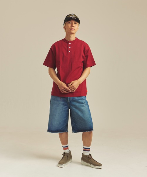 Healthknit(ヘルスニット)の「Healthknit MAX WEIGHT JERSEY HENLEY NECK S/S TEE(Tシャツ/カットソー・メンズ・マルーン/マスタード/ターコイズブルー系/ネイビー/ブラック/ホワイト・M/L/XL)」の17枚目の写真