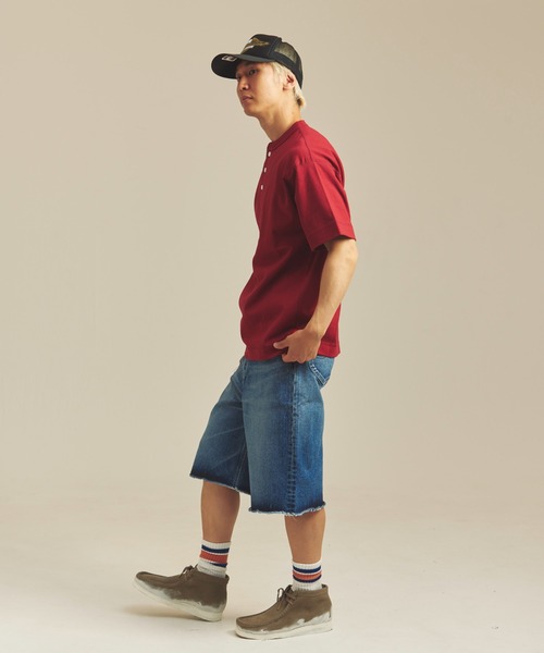 Healthknit(ヘルスニット)の「Healthknit MAX WEIGHT JERSEY HENLEY NECK S/S TEE(Tシャツ/カットソー・メンズ・マルーン/マスタード/ターコイズブルー系/ネイビー/ブラック/ホワイト・M/L/XL)」の22枚目の写真