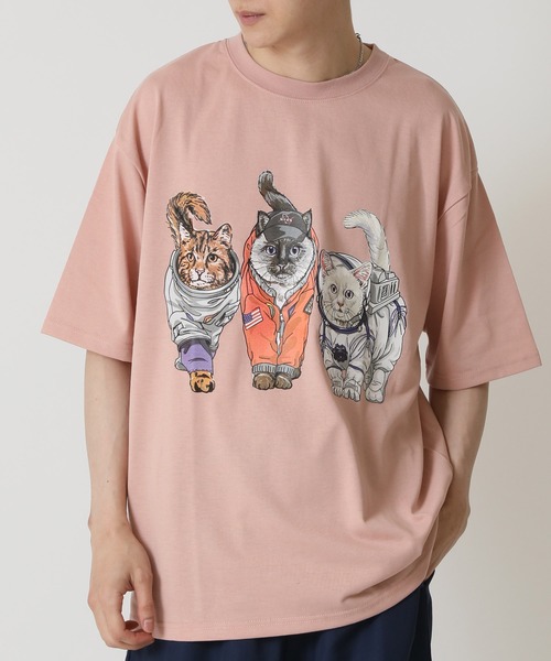 CORISCO(コリスコ)の「度詰め天竺 アニマル前後 プリント 半袖Tシャツ 犬 猫 ドッグ キャット CORISCO(Tシャツ/カットソー・メンズ・ブラック系1/オートミール/ホワイト系/ブラック系2/ダークグリーン/ブラック系3/ピンク/ホワイト系2・M/L/LL)」の8枚目の写真