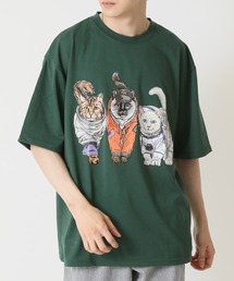 CORISCO（コリスコ）の「度詰め天竺 アニマル前後 プリント 半袖Tシャツ 犬 猫 ドッグ キャット　CORISCO（Tシャツ/カットソー）」